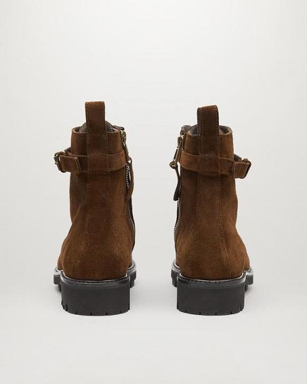 Bottes Belstaff Femme Finley Marron Suède Soldes JW5129640